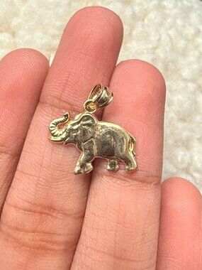 14K Yellow Gold Elephant Pendant